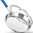 LOLIKITCH 10 In Stainless Steel Skillet - Professional Induction Fry Pan, Oven Safe 600°F, Tri-Ply Stainless Steel Clad, Dishwasher Safe, Detachable Handle, PFOA Free, Commercial Restaurant Grade