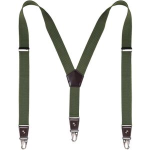 Suspenders for Men with Snap Hooks Heavy Duty Adjustable 1.4 inches Wide (Army Green)