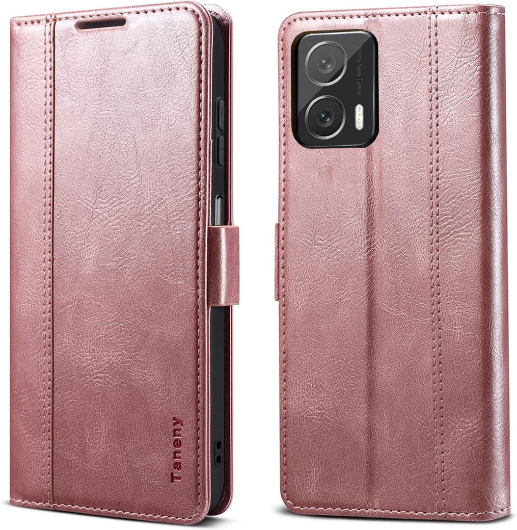 HAII Flip Case for Moto G 5G 2023,Flip Fold Leather Wallet Case with RFID Blocking Credit Card Slot and Kickstand Magnetic Closure Protective Cover for Motorola Moto G 5G 2023 (Pink)