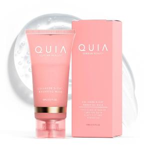 QUIA Collagen Night Wrapping Mask for Glass Skin  Korean Skincare for Hydrated, Radiant Skin  Overnight Firming & Hydration  Easy Peel-Off Formula, Dermatologist-Tested- For All Skin Types
