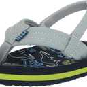 REEF Kids' Ahi Beach Flip Flops (6 Little Kid, Navy/Grey Dino)