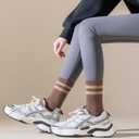 Womens Vintage Cotton Cozy Crew Socks,Striped Athletic Casual Socks for Women 8 Pairs,Gifts Box