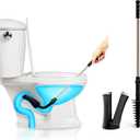 ToiletShroom Revolutionary Plunger, Squeegee, Clog Remover, Drain Cleaner, Bathroom Toilet Dredge Tool, Stainless Steel Handle with Caddy Holder, Оne Расk, Black
