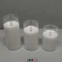 Homemory Color Changing Flameless Candles, Battery Operated LED Pillar Candles, Fake Electric Candles with Remote Control and Timers, Set of 3