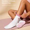 ALLIVE Pilates Socks with Grips for Women, Bamboo Breathable Non Slip Socks for Yoga, Barre, Studio, and Home Use