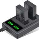 Pickle Power LP-E12 Battery and LED Dual USB Charger for Canon EOS M50, M50 Mark II, M, M2, M10, M100, M200, Rebel SL1, PowerShot SX70 HS Digital Camera (Black)