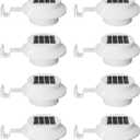 8 Pack White Solar Powered Gutter Lights Outdoor Decorative Waterproof Led Fence Lamp for Lighting Railing, Outside Wall, Deck, Garden, Path, Backyard, Sidewalk, Yard, Patio, No Drilling Installation