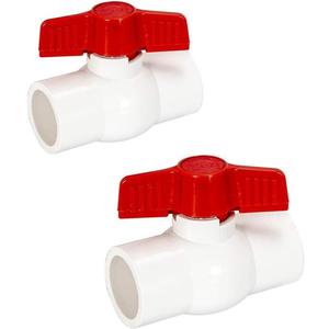 2 PCS 1-1/2 Inch PVC Ball Valve, Water Shut Off Valve for Plumbing
