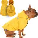 Reebok Dog Raincoat - Dog Coat with Hoodie, Waterproof Dog Rain Jacket for X-Small to Large Dogs, Adjustable Drawstring, Comes with Leash Hole, Premium Skin Friendly Lightweight Dog Rain Coat