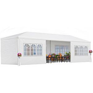 10X30 Party Tent, Outdoor Tents for Parties, Wedding Tent with 8 Removable Sidewalls, Gazebo Shelter with Stakes & Ropes for Outdoor Wedding Party