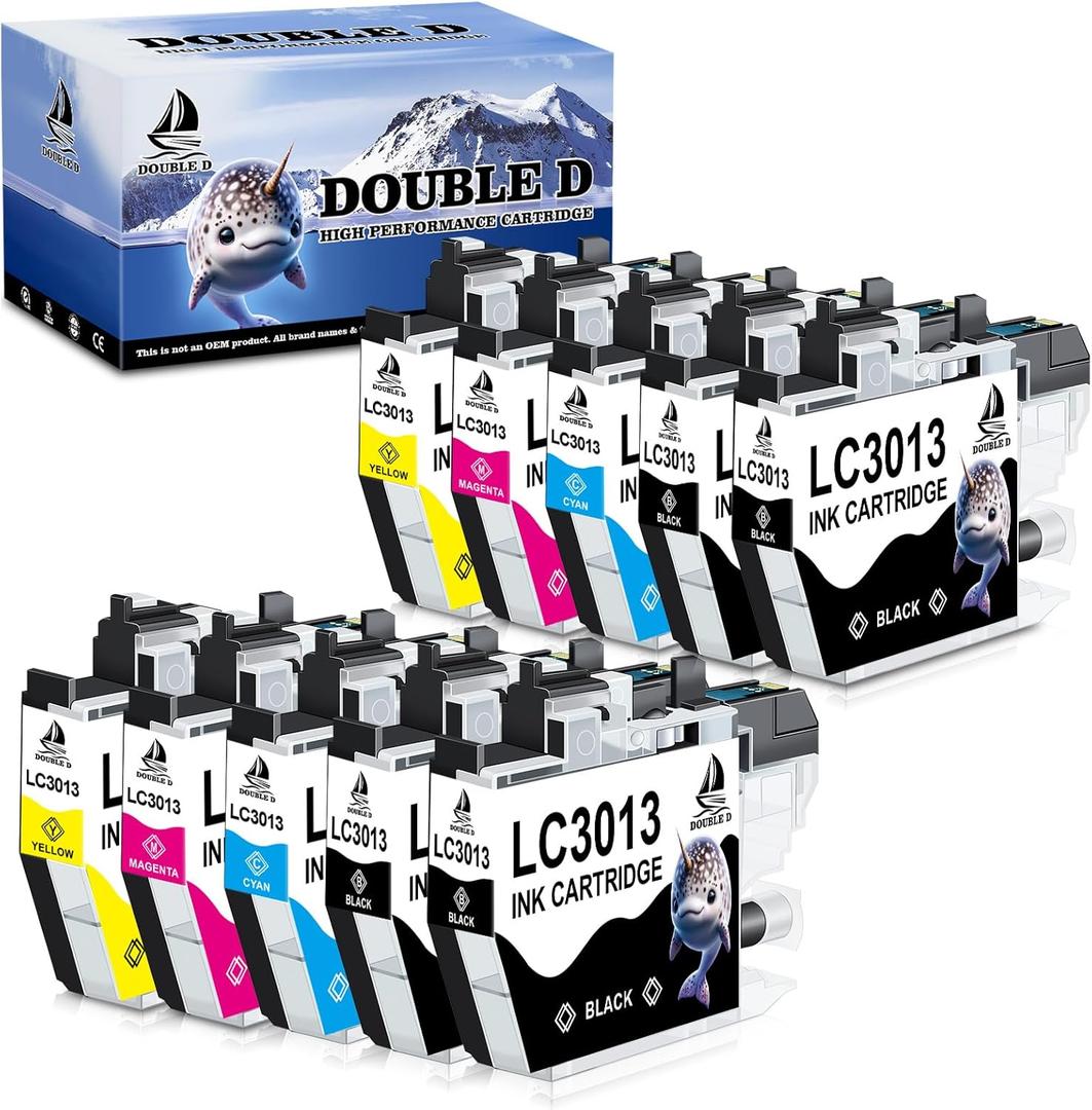 DOUBLE D Compatible LC3013 Ink Cartridges Replacement for Brother LC3013 LC3011 High Yield for Brother MFC-J491DW MFC-J497DW MFC-J895DW MFC-J690DW Printer (4BK/2C/2M/2Y, 10 Pack)