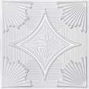 Art3d Drop Ceiling Tiles 24x24 in White (12-Pack, 48 Sq.ft), 3D Wainscoting Panels Glue Up 2x2