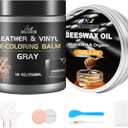 Leather Repair Kit Recoloring Balm Cleaner Conditioner Waterproof Beeswax Oil for Car Seat Furniture Couch Shoe Leather Vinyl(Gray)