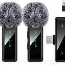 USB C Wireless Lavalier Microphone for Android, PC, Laptop, iPhone 15/16, USB Microphone with Noise Cancellation, Lapel Mic Wireless for Video Recording, Vlog, YouTube, TikTok