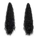 SutouriiByuutii 36 Inch Black Long Synthetic Ponytail Hair Extension with Claw Clip - Soft & Natural Straight Ponytail Hairpiece for Women (Black)