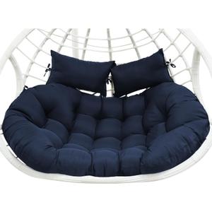 Double Egg Chair Cushion Replacement 59x43in -Thickened Waterproof Removable Double Hanging Egg Chair Cushions, Swing Chair Cushion, Outdoor Patio Hanging Basket Chair Cushions,Blue