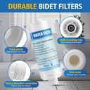 2 Pack Bidet Water Filter and Adapter for Electric Bidet Toilet Seats, Reduce Mineral Deposits & Soften Hard Water, Essential Protection for Smart Toilet, Compatible with 1/2", 3/8", 1/4" Hoses