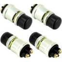 QWORK Engine Start Push Button Switch, 4 Pcs 12V 50A Momentary Start Switch for Car Truck Boat, Black Cap