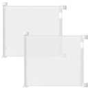 (2 Pack) Retractable Baby Gate for Doorways and Stairs, Mesh Safety Gate for Pet, Indoor & Outdoor Use, One-Hand Operation, Easy Installation, 33.6" Tall, Expands to 55" Wide White, 33.6"x55"