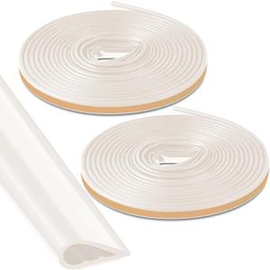 2 Pcs Adhesive Fire/Smoke Door Gasket Seal, 0.5" W X 0.25" H X 20' L, White