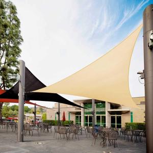 Royal Shade 32' x 32' x 32' Beige Triangle Sun Shade Sail Canopy Outdoor Patio Fabric Screen Awning RTAPT32-95% UV Blockage, Heavy Duty, Water & Air Permeable 