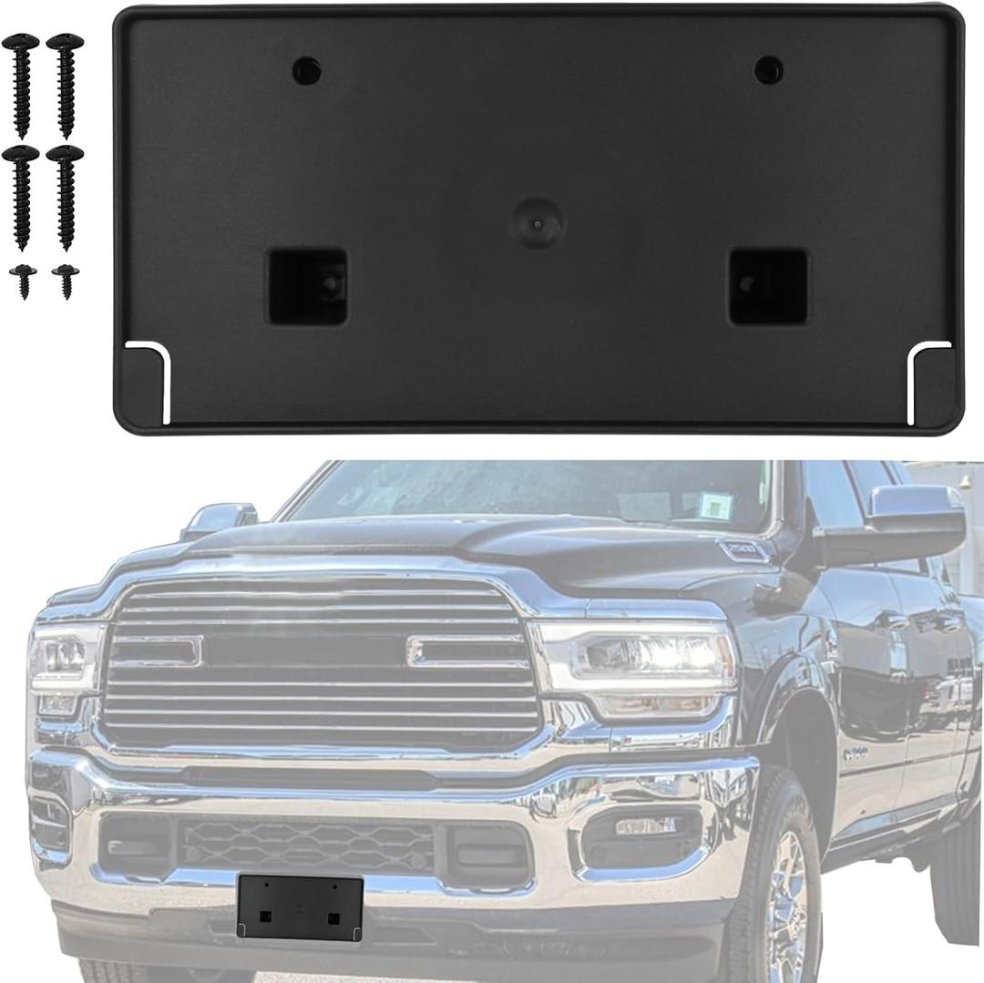 Replacement for Front Bumper License Plate Frame Bracket Ram 2500 3500 4500 5500 2019 2020 2021 2022 68362197AA