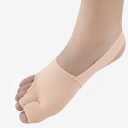 KTSAY 2PCS Bunion Corrector for Women & Men, Big Toe Straightener with Splint & Pads, Comfortable & Breathable for Day/ Night Support, Hallux Valgus Pain Relief Non-Slip Socks (2, Beige)