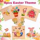 2 x 8pcs Easter Basket Stuffers Fillers for Toddler Party Favors, Easter Puzzles for Toddlers 3-5, Wooden Puzzles Gifts Toys for Kids Boys Girls Baby, Classroom Exchange Gifts Rabbits Eggs Puzzle