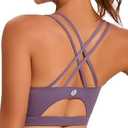 Sports Bras for Women, Padded Green Sports Bra Tank Top Sexy Crisscross Back High Impact Longline Workout Yoga Bra(WX2354Deep Purple, M)