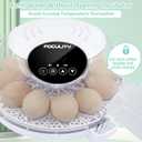 Egg Incubator for Hatching Chicks, Holds 12 Eggs, Automatic Egg Turner with Temperature, Humidity Display, Egg Candler, Automatic Egg Turner, 360 Degree View with Clear Window