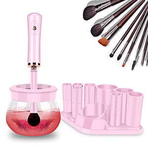 Makeup Brush Cleaner Dryer, Neeyer Super-Fast Electric Brush Cleaner Machine Automatic Brush Cleaner Spinner Pink color