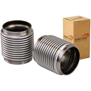 SUISFLXGRO 3.0" ID Exhaust Flex Bellows, 100% Stainless SS304, 4.0" LONG Flex Joints & Connectors