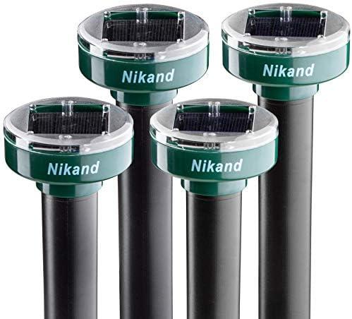 Gopher Repellent Ultrasonic Solar Powered - Mole Repellent Stakes Outdoor Pet Safe - Groundhog Repeller Snake Rodent Gopher Spikes Chaser - Sonic Mole Deterrent Devices (2)