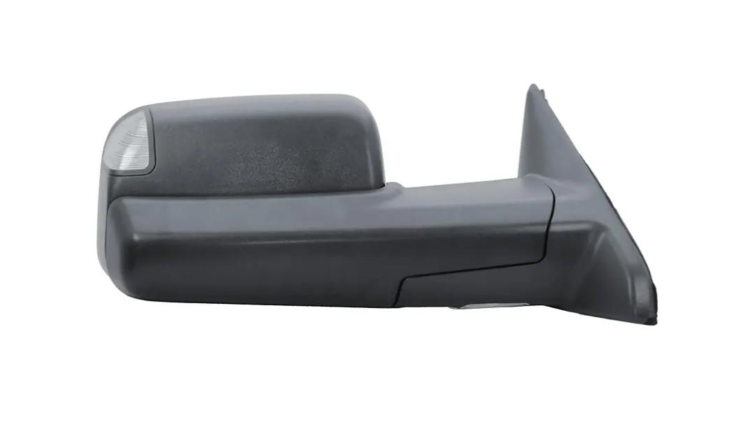 Passenger Right Side Door Towing Mirror Black Back Cover Power and Heated Glass with Turn Signal Light and Puddle Light Manual Folding and Temperature Sensor For Ram 1500 2500 3500 2009-2018