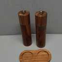 Acacia Wood Salt and Pepper Grinder Set with Base - Adjustable Ceramic Rotor Manual Pepper Mill and Salt Shaker - Refillable Wooden Spice Grinders for Kitchen Cooking, Farmhouse Decor & Gifts