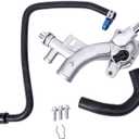 Upgraded Aluminum Engine Coolant Water Outlet with Inlet Hose & Oil Cooler Hose Compatible for Chevy Cruze Sonic Trax 2011-2021 Buick Encore 1.4L 2013-2019 25193922 13251447
