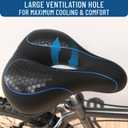 Everlasting Comfort Bike Seat Cushion (10"x8") - Universal Fit for Mountain, Stationary, Cruiser Bikes - Easy Assembly - Comfortable Memory Foam Bike Saddle - Bike Seats for Men - Bike Seats for Women