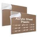 Roowest 2 Pcs 18 x 24 Inch, 3/16 Inch Thick Clear Acrylic Sheet Plastic Sheet Cut to Size Acrylic Board Panel for Craft Engraving Display