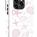 ZHEGAILIAN Case Compatible with iPhone 14 Pro Max, Cute Light Pink Shells Design Phone Case, Matte Mixed Double-Layer Hard Shell+Soft Silicone TPU Shock Protective