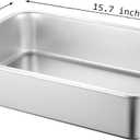 Stainless Steel Cat Litter Box, 15.7"11.8"4" Metal Litter Pan, Small Litter Box for Little Cats Kittens, Easy Cleaning