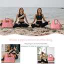 Yoga Bags for Women with Yoga Mat Bags Carrier Carryall Polyester Tote Bag for Pilates Shoulder for Travel Office Beach Workout (Pink)