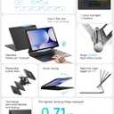 HOU Keyboard for Samsung Galaxy Tab S10+ Plus/S9+ Plus/S9 FE+ Plus/S8+ Plus/S7+ Plus/S7 FE 12.4" with Magnetic Case,Floating Cantilever,Multi-Function Trackpad,7 Colors Backlit,S Pen Holder,Black