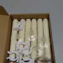 Homemory 6 Pcs Window Candles with Sensor Dusk to Dawn, Ivory Striped Candlesticks with Suction Cups, Roman Column Christmas Window Candle Battery Operated, Flameless Led Taper Candles for Windows