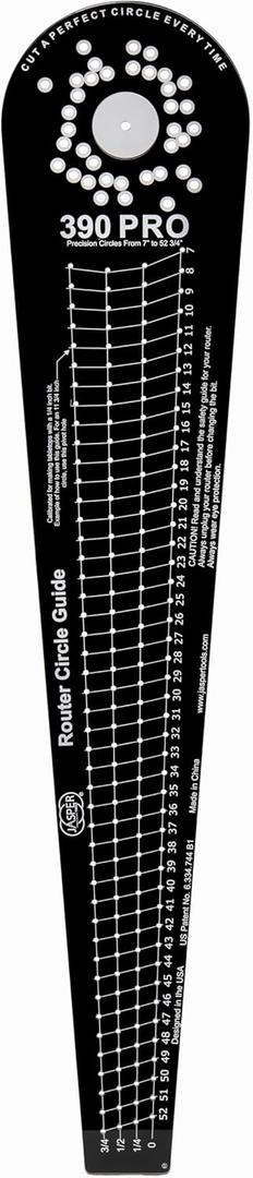 Jasper 390 PRO Router Circle Cutter Jig  Cut 184 Perfect Circles from 7" to 52"  Built for Compact, Trim & Cordless Routers  Empower Your Craft with Pro-Grade Polycarbonate Precision