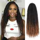 Marley Twist Braiding Hair 18 Inch Marley Hair Ombre Cuban Twist Hair 8 Packs Afro Kinky Curly Twist Crochet Hair Long Marley Twist Hair Extension (18 Inch, 1B/4/30)