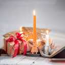 2 x 10 Inch 3 White and 3 Orange Spiral Taper Candle Set, Unscented Dripless Candlesticks for Fall Harvest Halloween Thanksginving, Holiday Dcor, and Festive Dinners