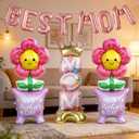 11Pcs Happy Mother's Day Balloons Set, 16Inch and 60Inch BEST MOM Large Standing Flower Foil Balloons for Mothers Day Celebrations Grandmother Birthday Party Decorations