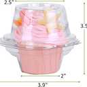 Cupcake Boxes Individual Cupcake Containers, 50 Packs Regular Single Cupcake Holder High Topping for Muffins, Thicker Stackable Plastic Cupcake Carrier for Party (50 pack)