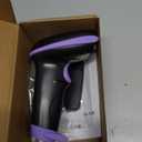 NADAMOO Wireless Barcode Scanner 328 Feet Transmission Distance USB Cordless 1D Laser Automatic Barcode Reader Handhold Bar Code Scanner with USB Receiver for Store, Supermarket, Warehouse - Violet