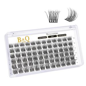 3 x B&Q Lash Clusters B11 D Curl 10-16MIX DIY Lash Extensions 72 Clusters Lashes C D Curl Wispy Volume Lashes Eyelash Clusters Extensions Individual Lashes Cluster DIY at Home (B11,D-10-16MIX)